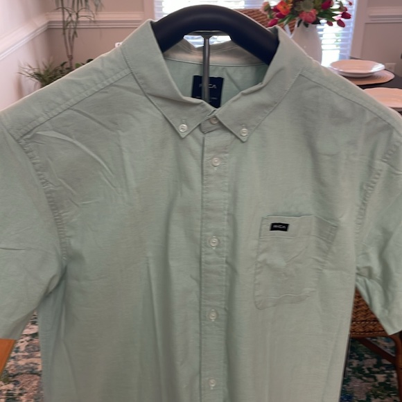 RVCA That’ll Do Stretch SS button down shirt. Light green. XX Large. NWT - Picture 2 of 6
